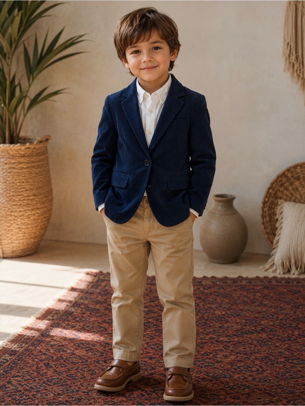 Gibson Navy Blue Corduroy Jacket with Plaid Lining